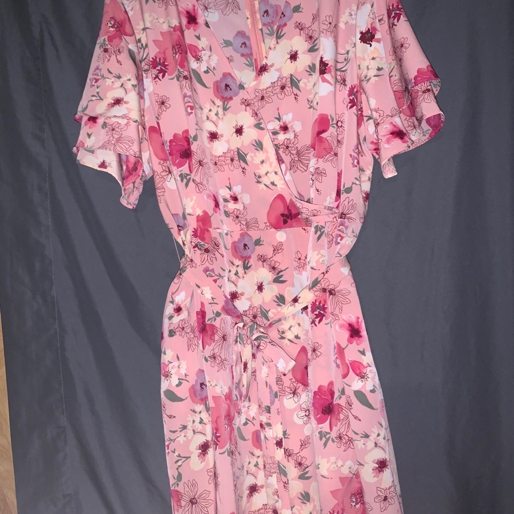 A line floral dress